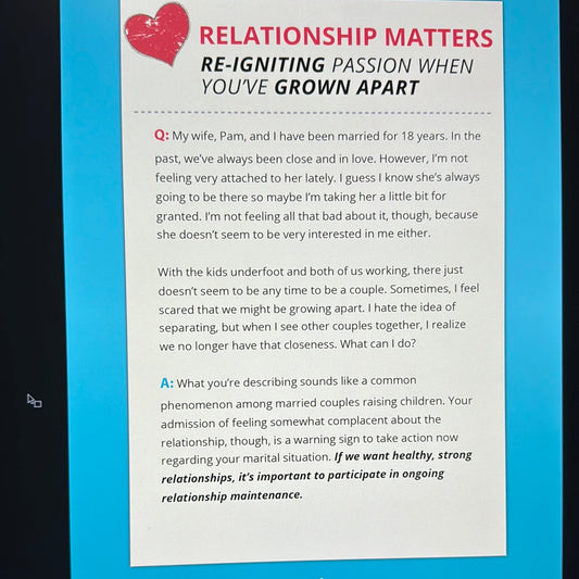 Relationship Matters Re-Igniting Passion When You've Grown Apart