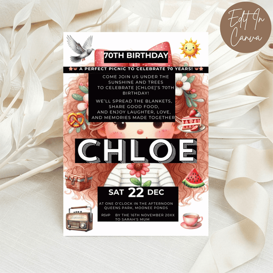70th Birthday Invitation Female
