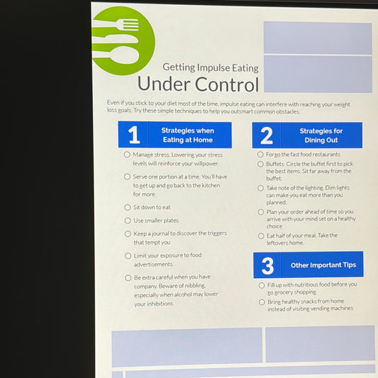Getting Impulse Eating Under Control Checklist