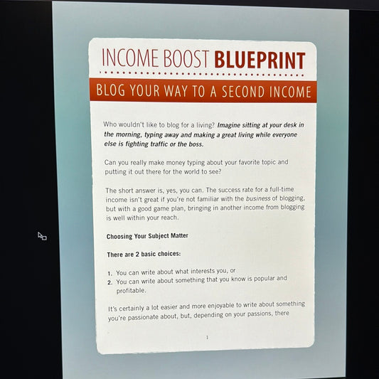 Income Boost Blueprint Blog Your Way To A Second Income