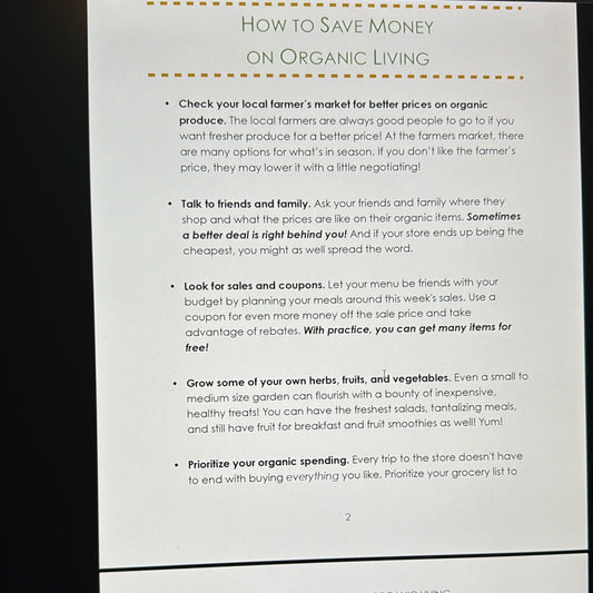 How To Save Money On Organic Living