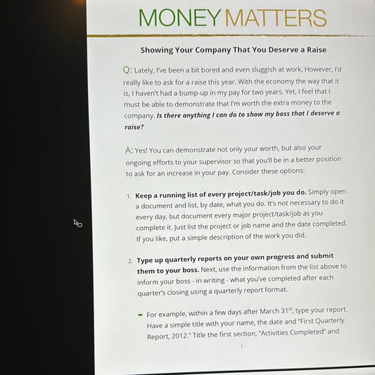 Money Matters Showing Your Company That You Deserve A Raise