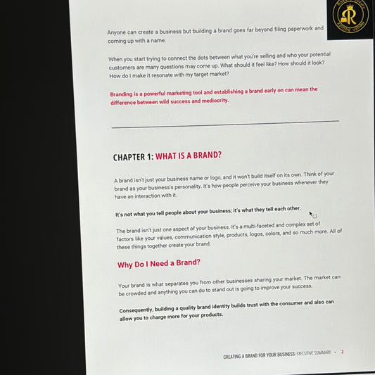 Creating A Brand For Your Business Executive Summary