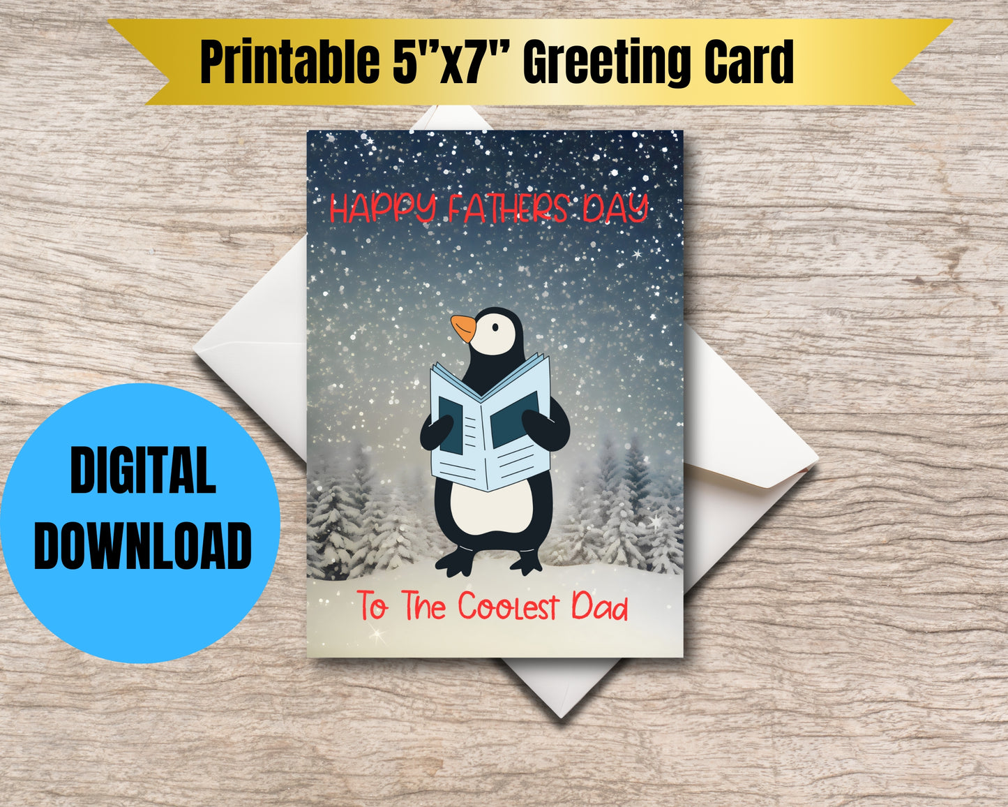 Fathers Day Penguin Card