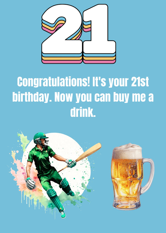 21st Birthday Card Boy