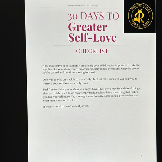 30 Days To Greater Self-Love Post-Challenge Checklist To Maintain Momentum