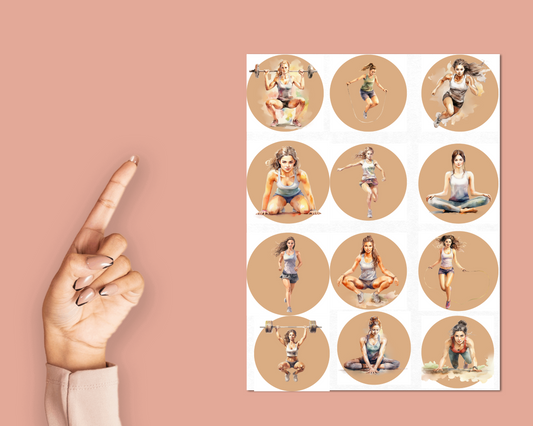 Fitness Sticker Sheet | Royalty Luxury Health and Beauty