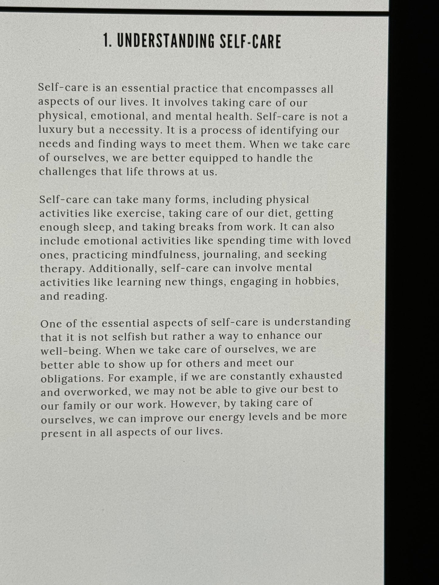 The Art of Self-Care Comprehensive Guide