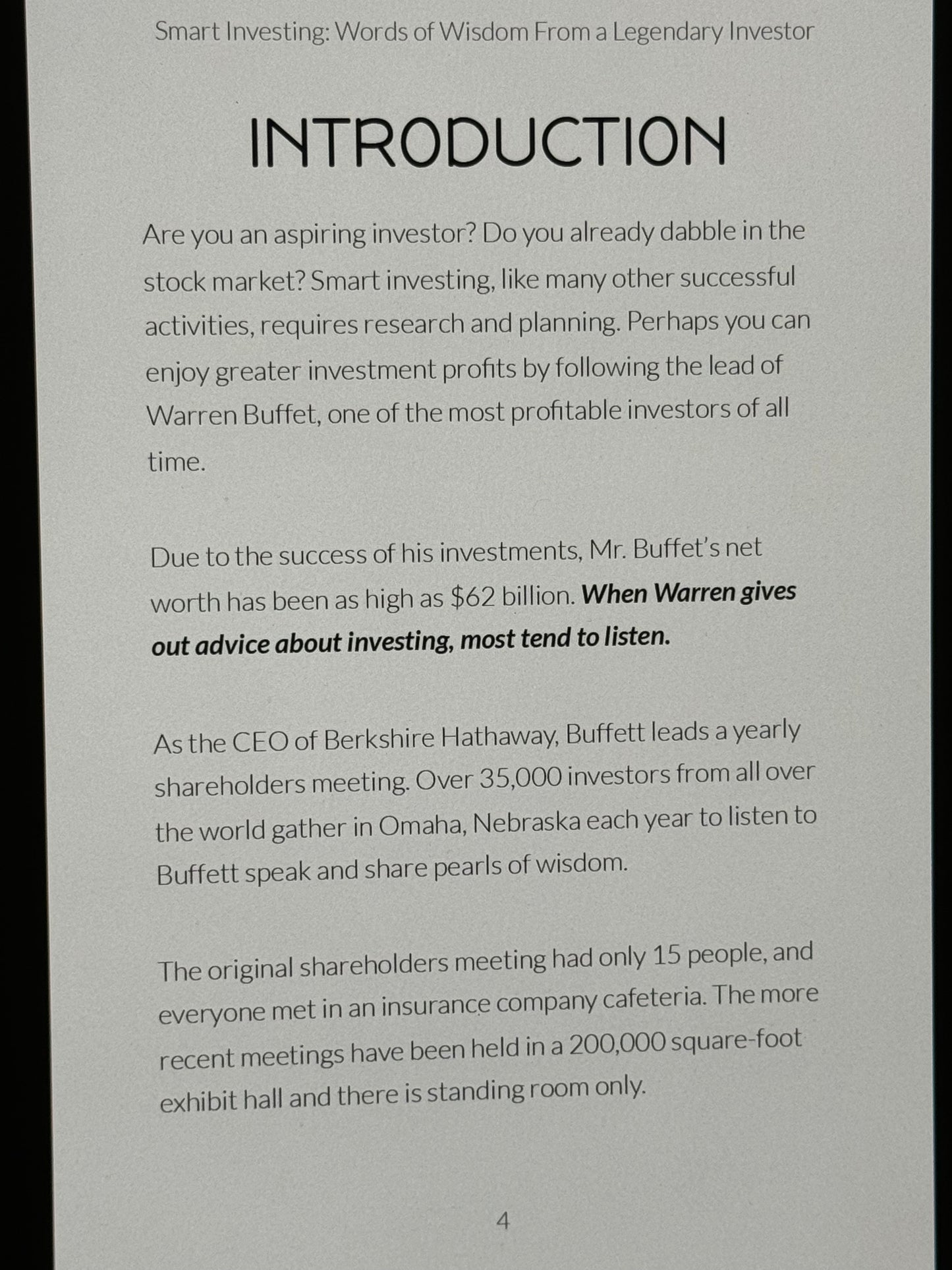Smart Investing Words of Wisdom From A Legendary Investor