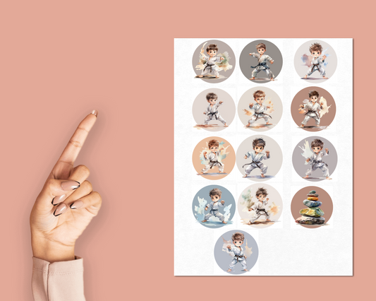 Karate Sticker Sheet | Royalty Luxury Health and Beauty