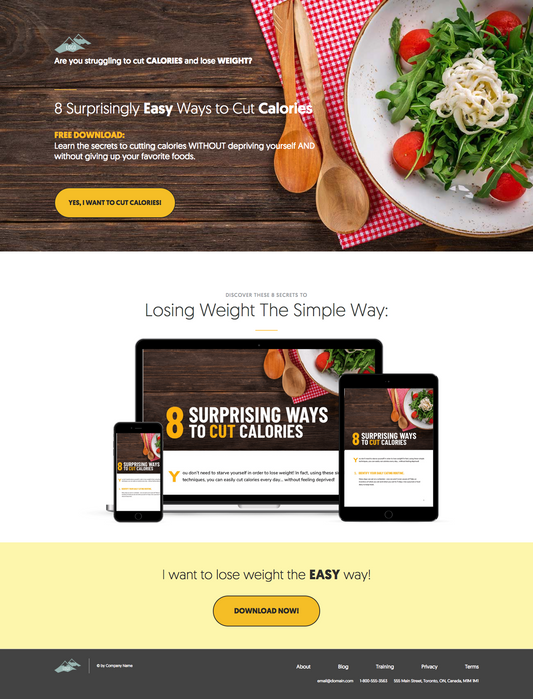 8 Surprising Ways To Cut Calories Landing Page
