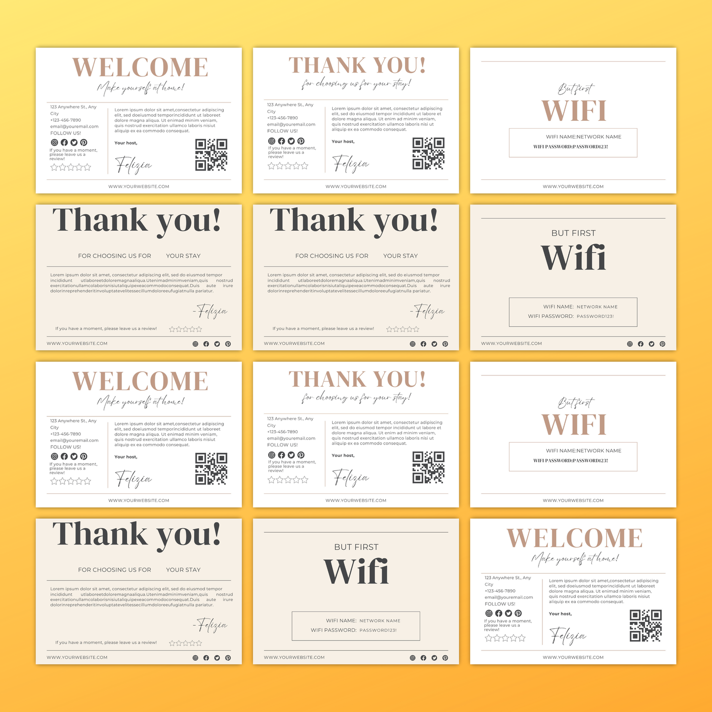 Airbnb Welcome Card Template