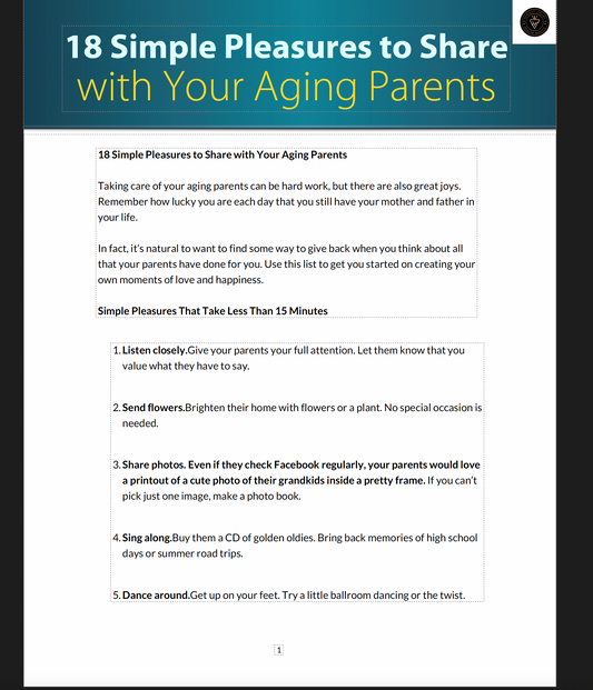18 Simple Pleasures to Share with Your Aging Parents