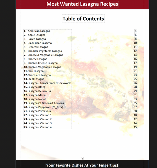 Most Wanted Lasagna Recipes