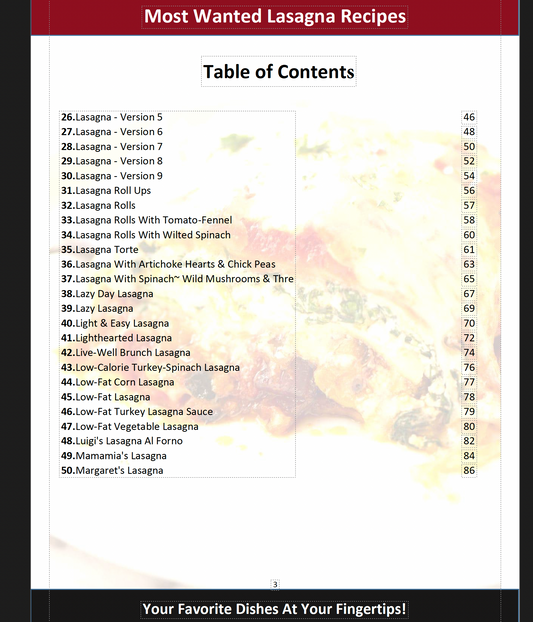 Most Wanted Lasagna Recipes