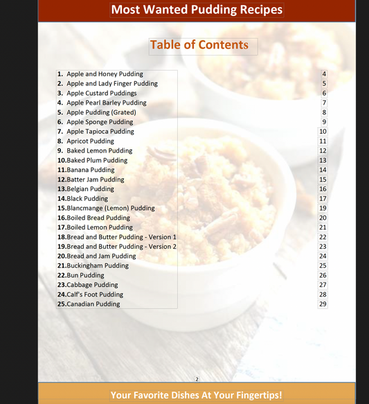 Most Wanted Pudding Recipes