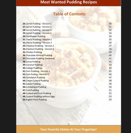 Most Wanted Pudding Recipes