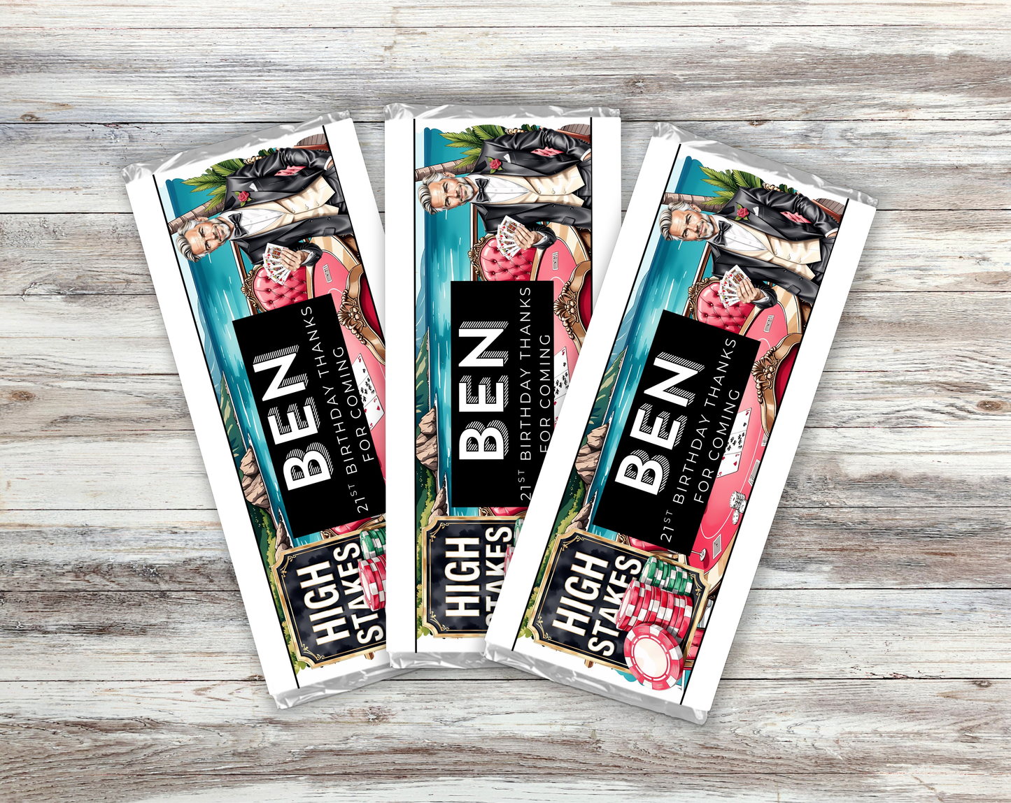 21st Birthday Chocolate Bar Wrapper Male