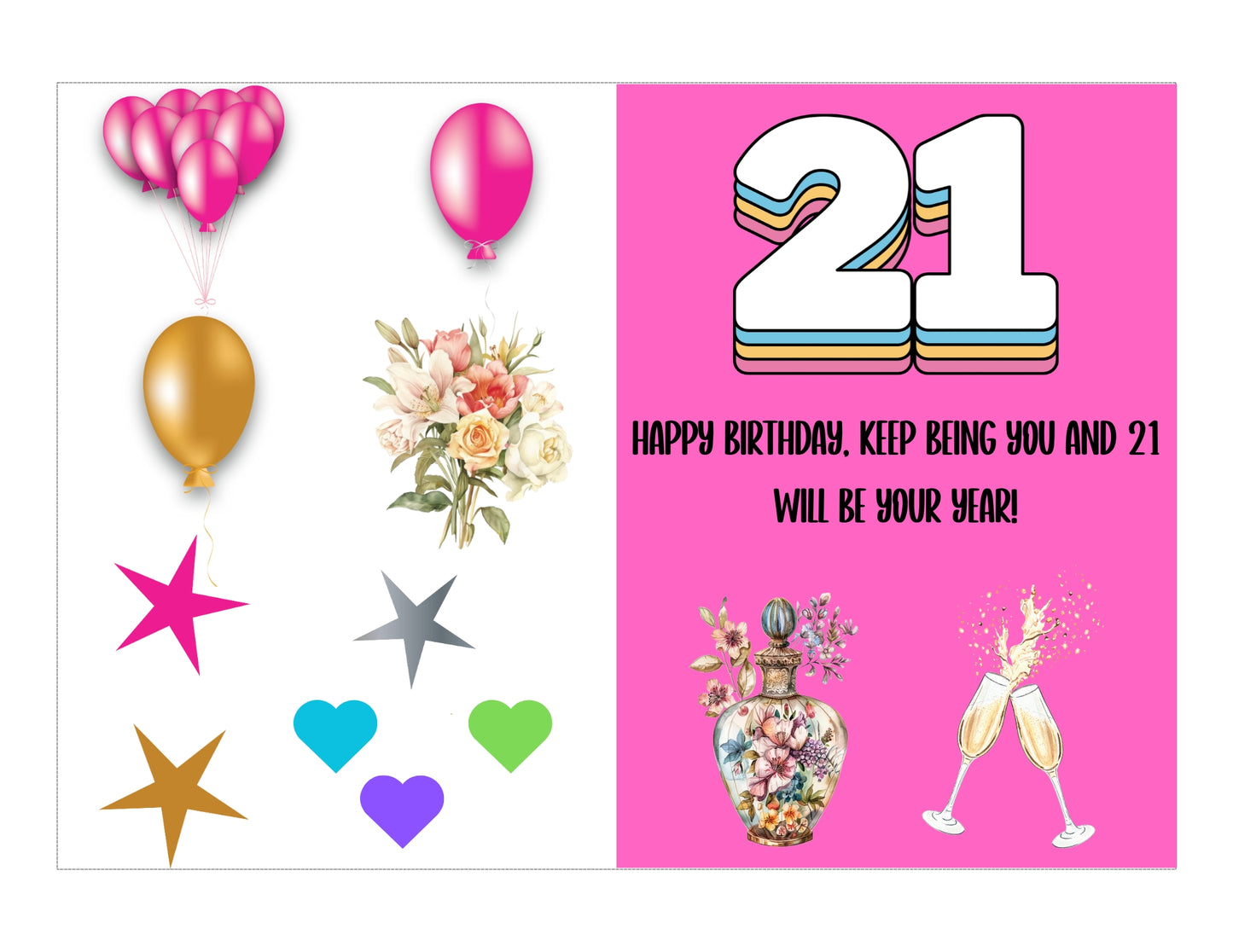 21st Birthday Girl Card
