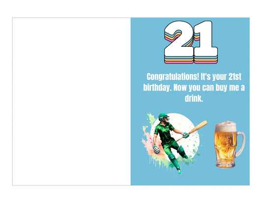 21st Birthday Card Boy