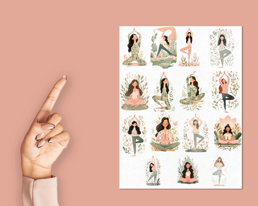 Printable Yoga Stickers | Royalty Luxury Health and Beauty