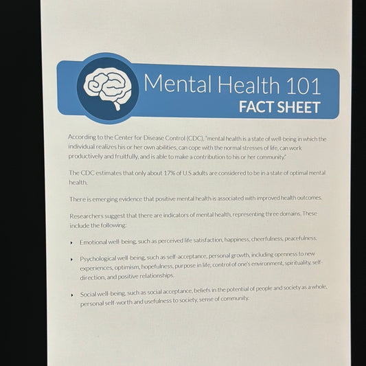 Mental Health 101 Fact Sheet
