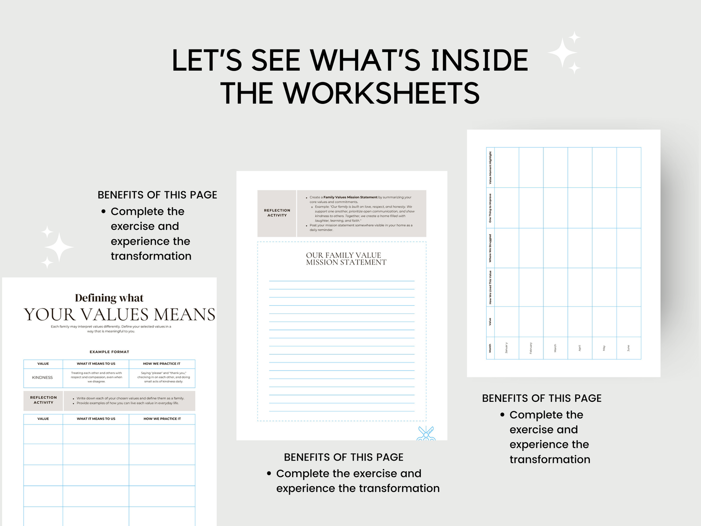 Family Values Worksheet