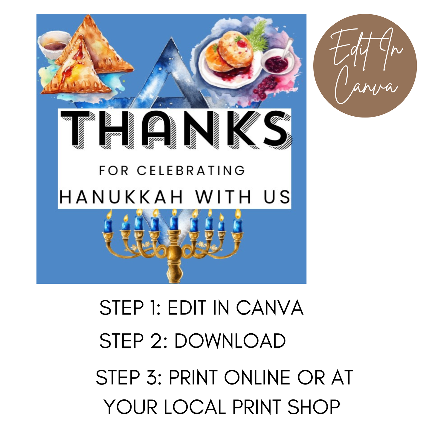 Hanukkah Thank You Tag