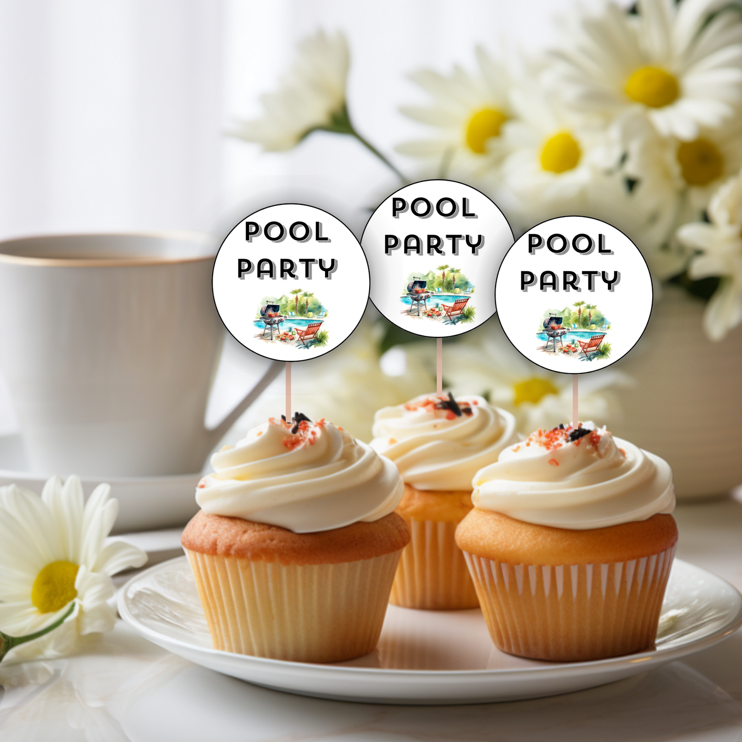 Pool Party Cupcake Topper