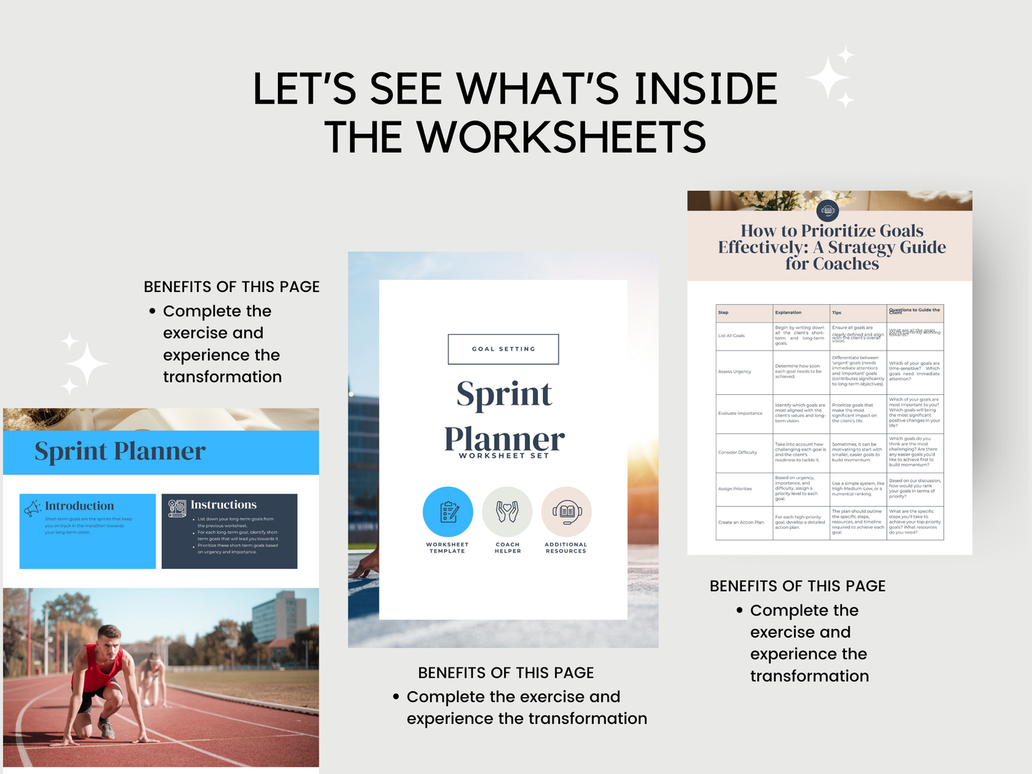 Sprint Planner Worksheets