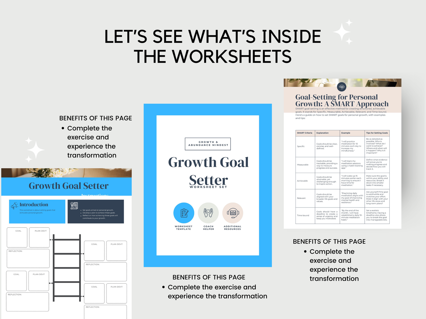 Growth Goal Setter Worksheets