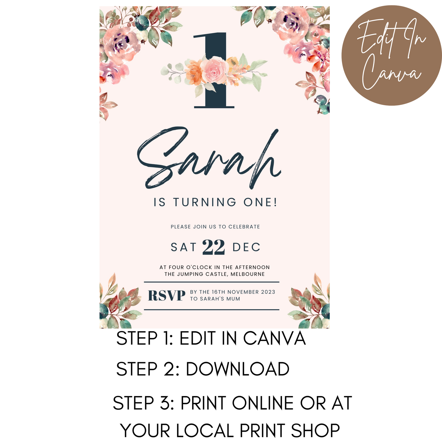 1st Birthday Invitation