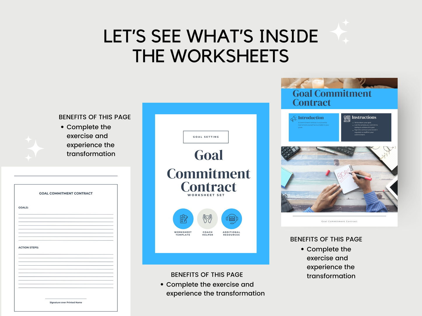 Goal Commitment Contract Worksheets
