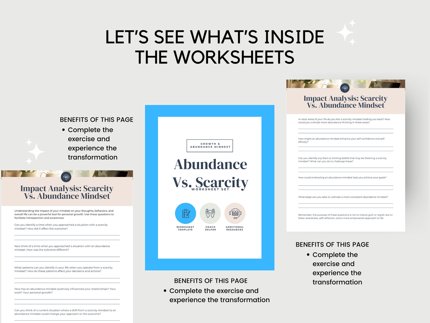 Abundance V Scarcity Worksheets