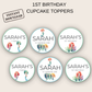 1st Birthday Cupcake Toppers Girl