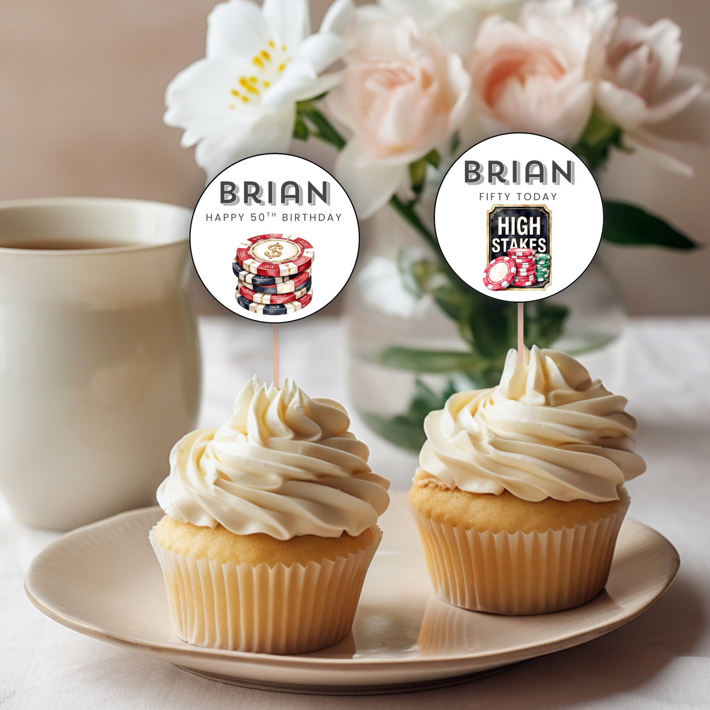50th Birthday Cupcake Topper Man