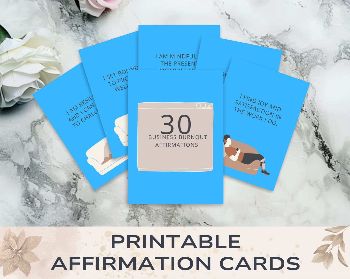30 Business Burnout Affirmation Cards