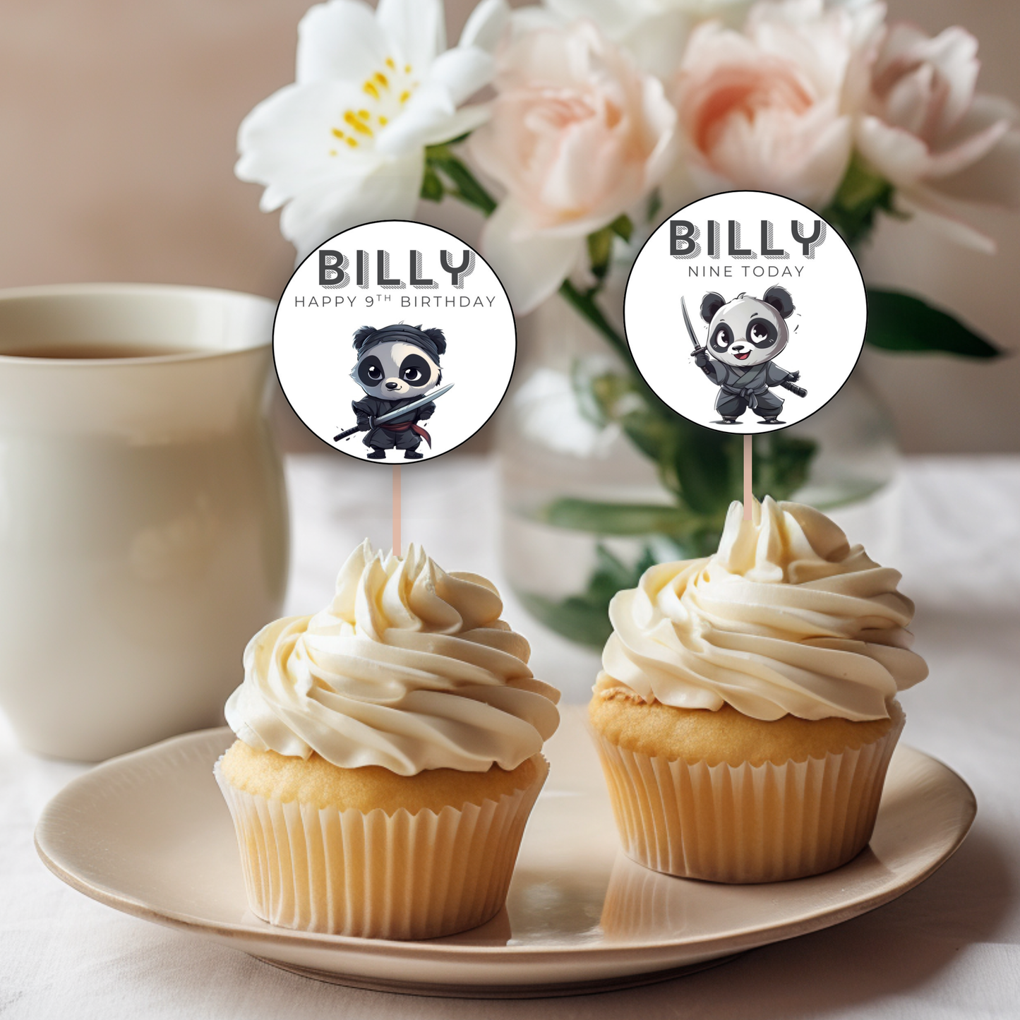 9th Birthday Cupcake Toppers Boy