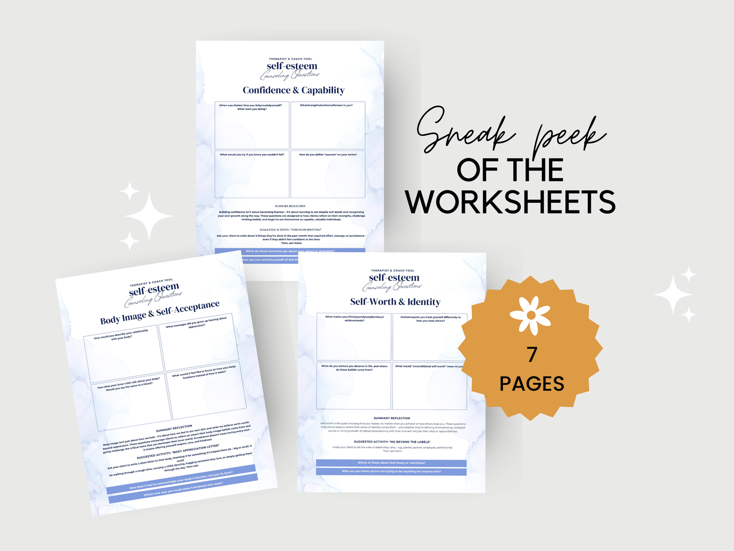 Self-Esteem Counselling  Questions