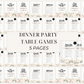 Dinner Party Table Games