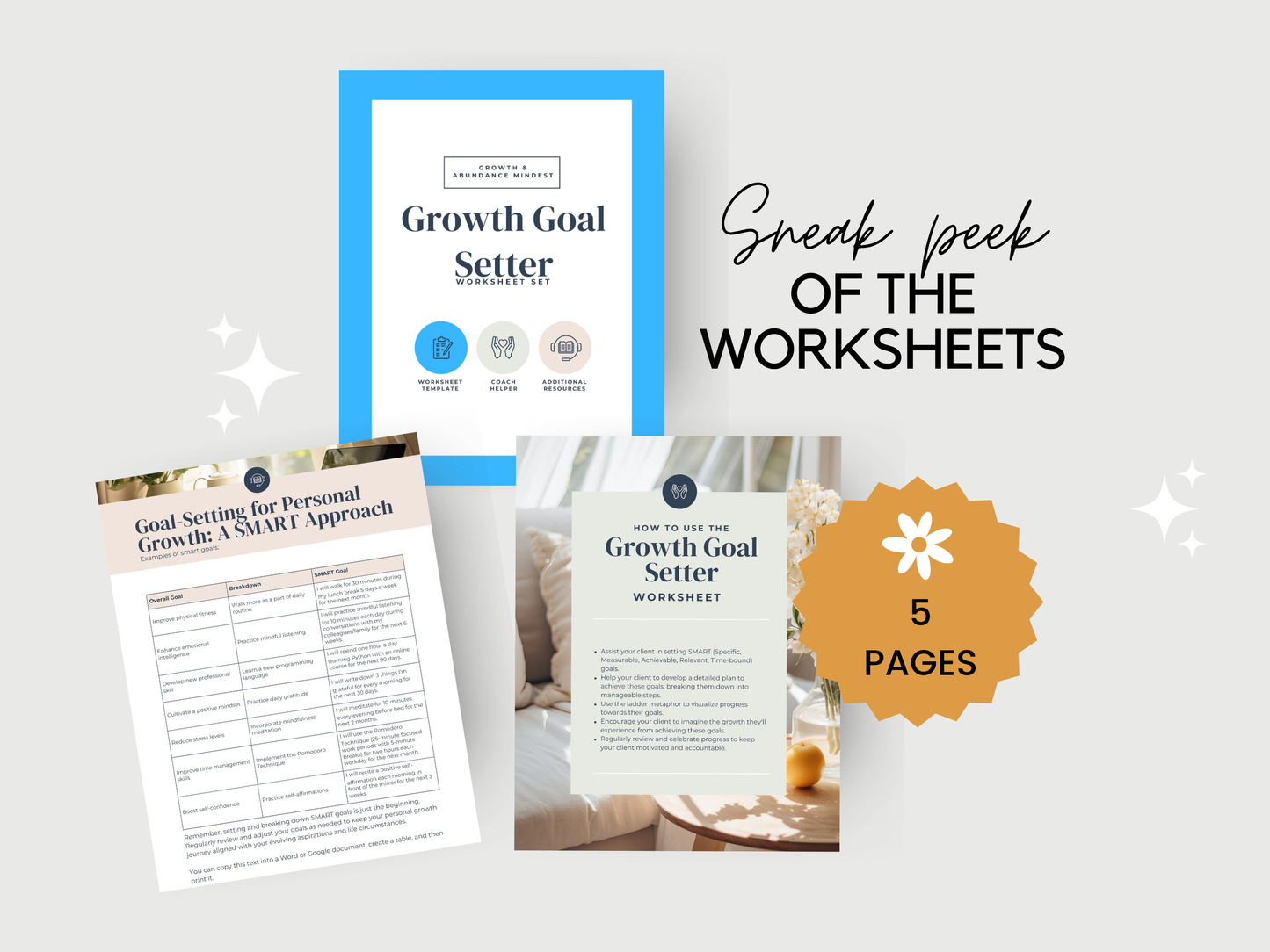 Growth Goal Setter Worksheets
