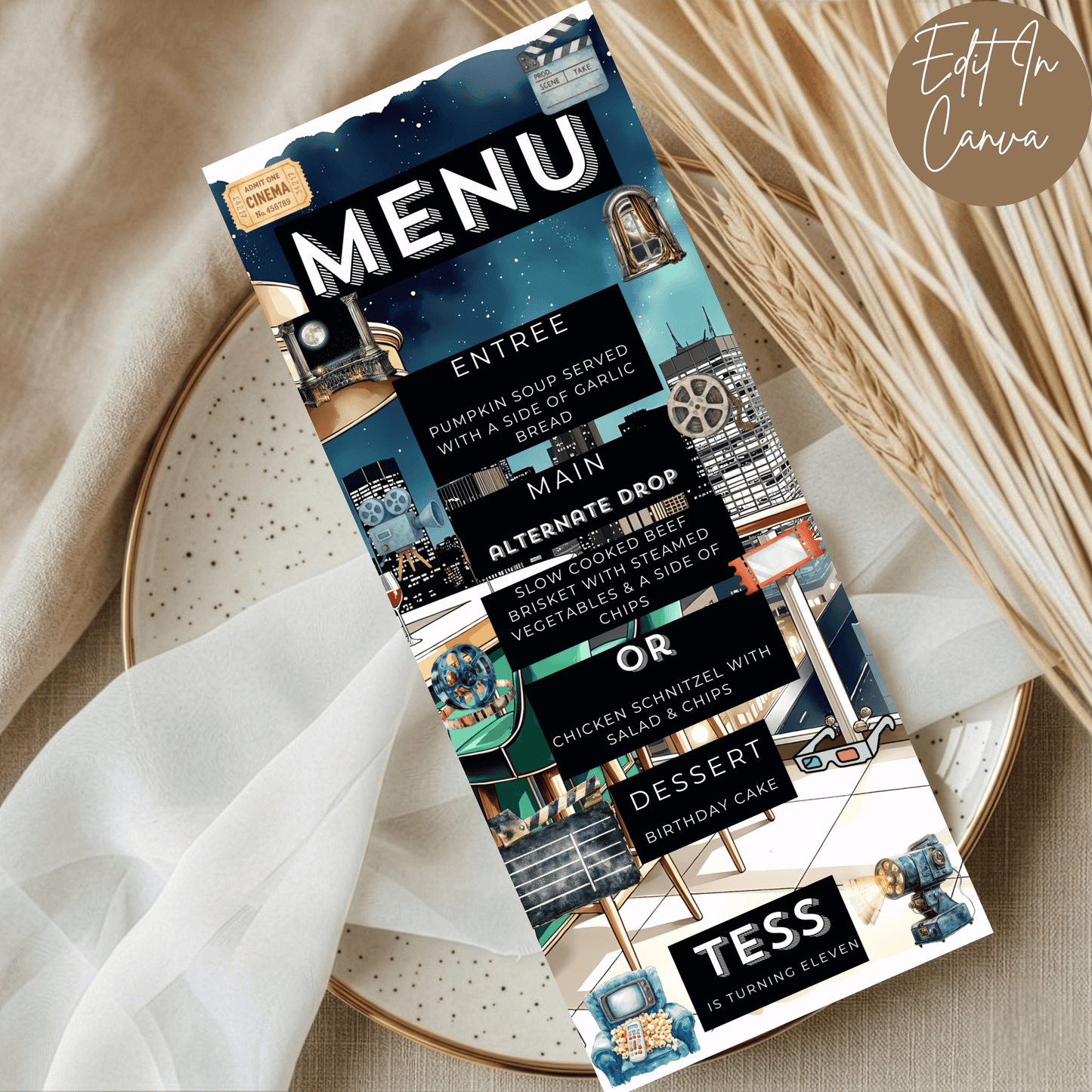 11th Birthday Menu