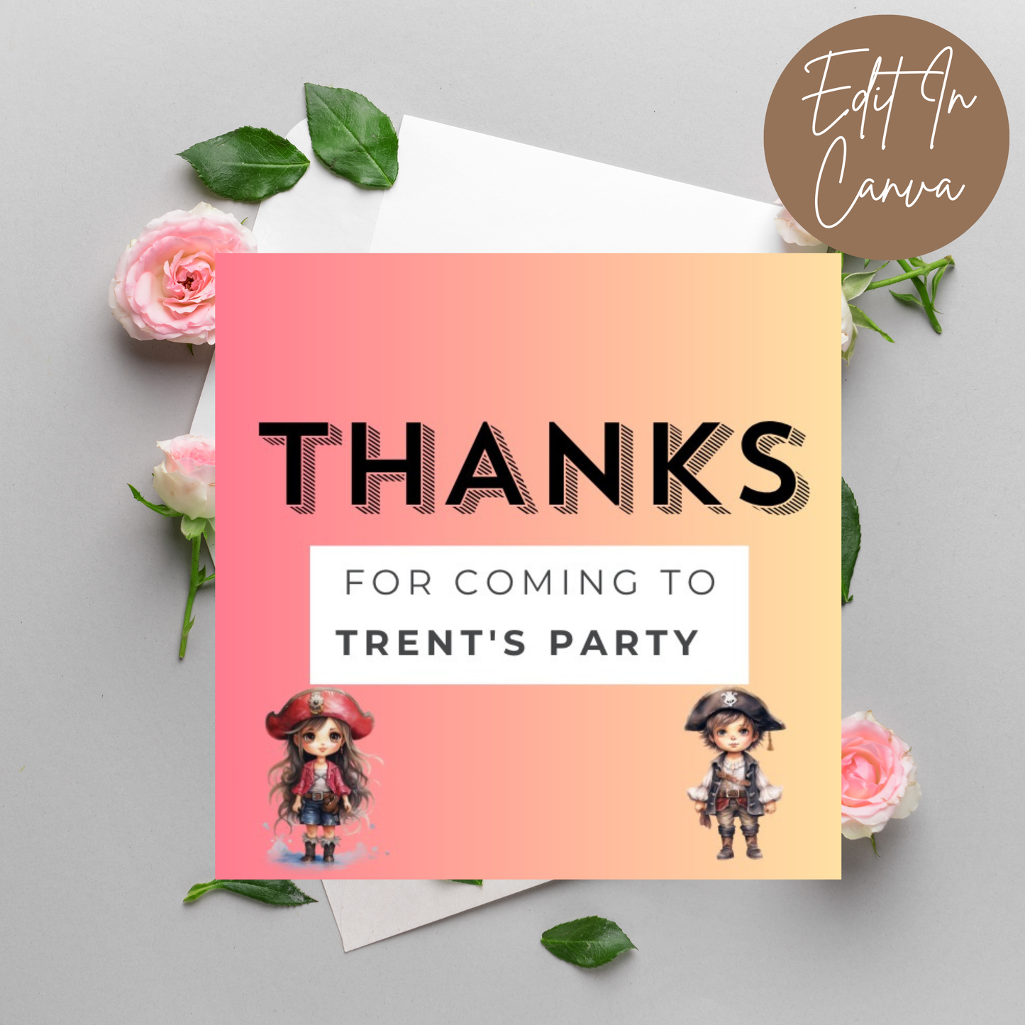 3rd Birthday Thank You Tag