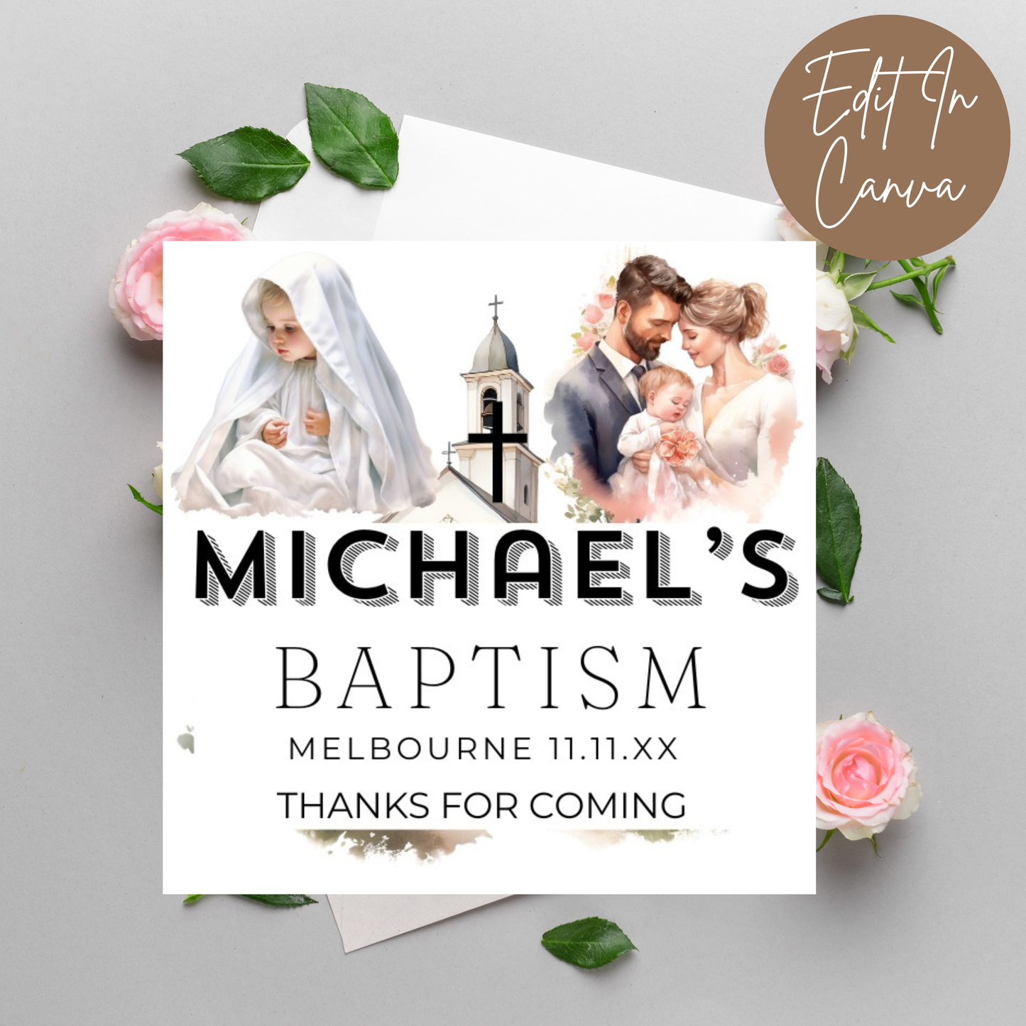 Michael's Baptism Thank You Tag