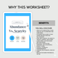 Abundance V Scarcity Worksheets