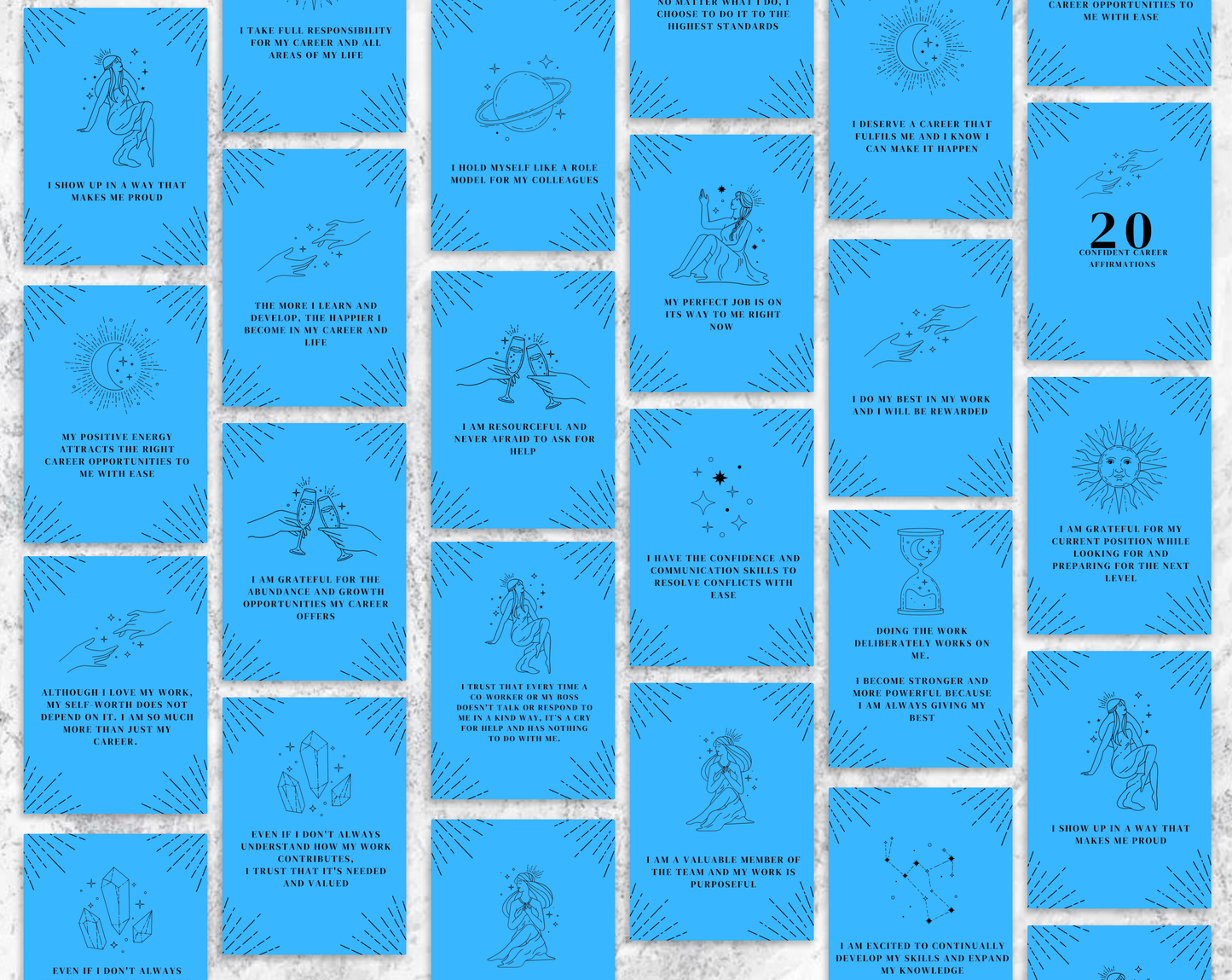 20 Confident Career Affirmation Cards