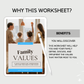 Family Values Worksheet