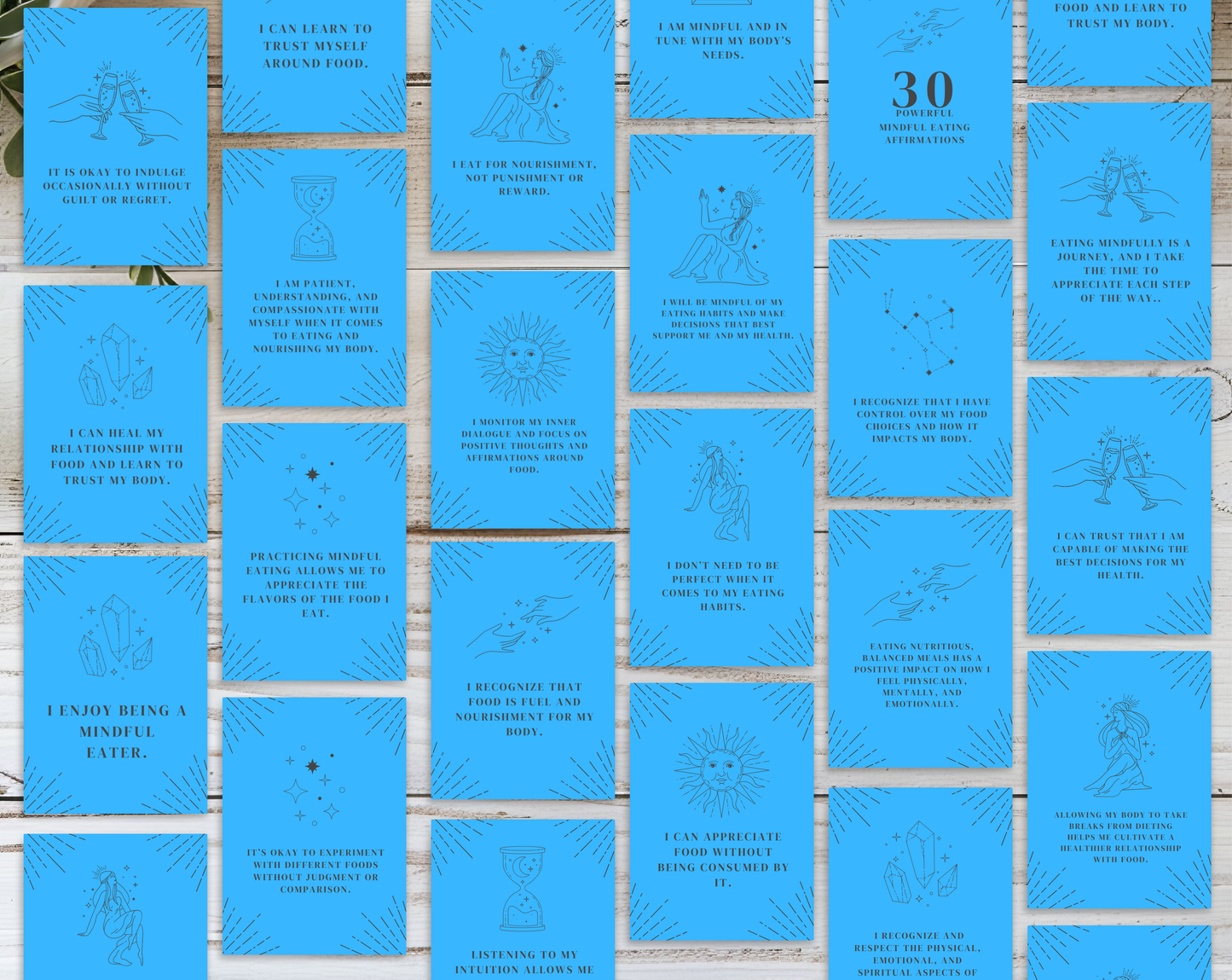 30 Mindful Eating Affirmation Cards
