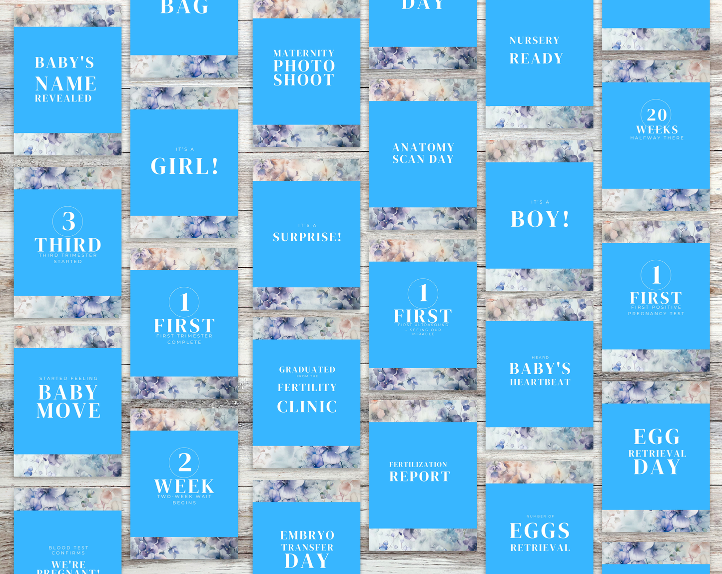 40 IVF Pregnancy Milestone Cards