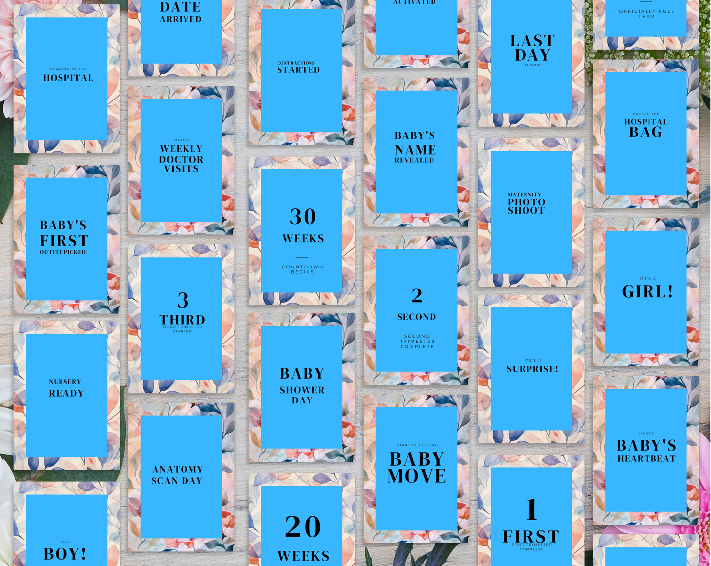 40 Pregnancy Milestone Cards